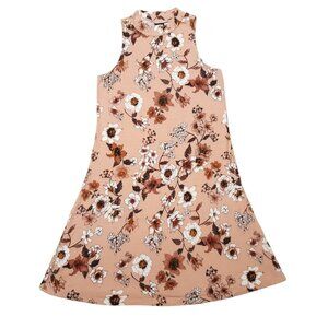 Art Class Dress Girls Large 10 Pink Floral Shift Stretch Sleeveless Above Knee